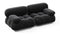 Belia - Belia Two Seater Sofa, Black Velvet