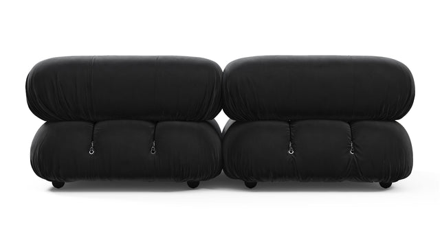 Belia - Belia Two Seater Sofa, Black Velvet