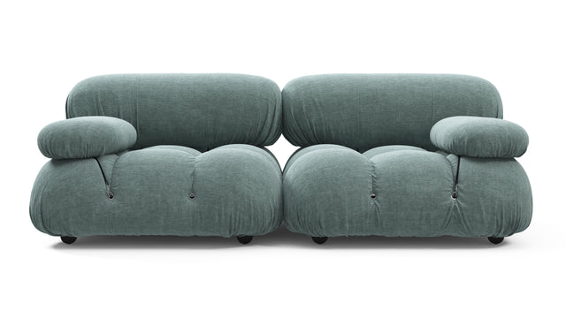 Belia - Belia Two Seater Sofa, Cerulean Chenille