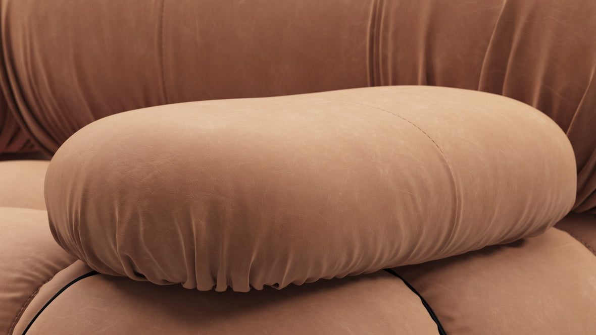 Belia - Belia Two Seater Sofa, Tan Vegan Leather