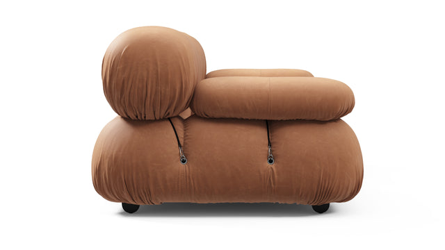 Belia - Belia Two Seater Sofa, Tan Vegan Leather