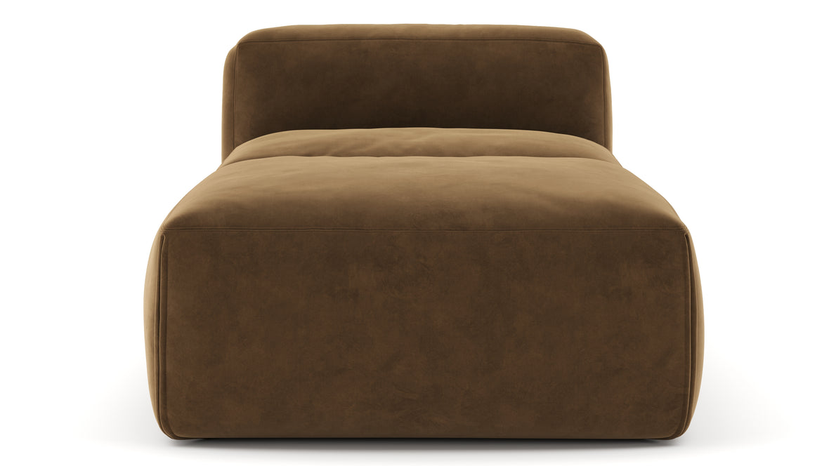 Le Mura - Le Mura Modular Chaise, Brown Vegan Suede