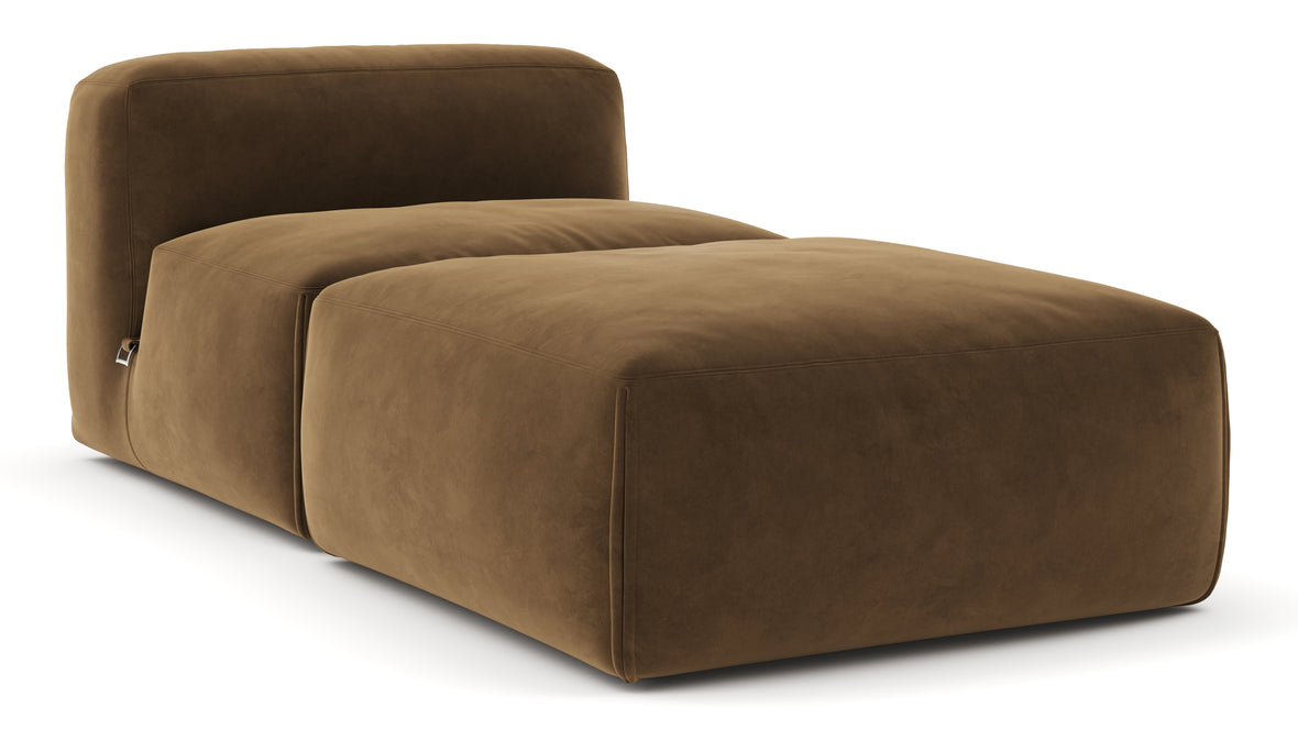 Le Mura - Le Mura Modular Chaise, Brown Vegan Suede