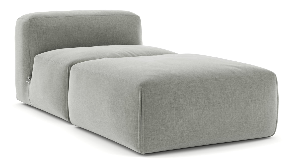 Le Mura - Le Mura Modular Chaise, Soft Gray Brushed Weave