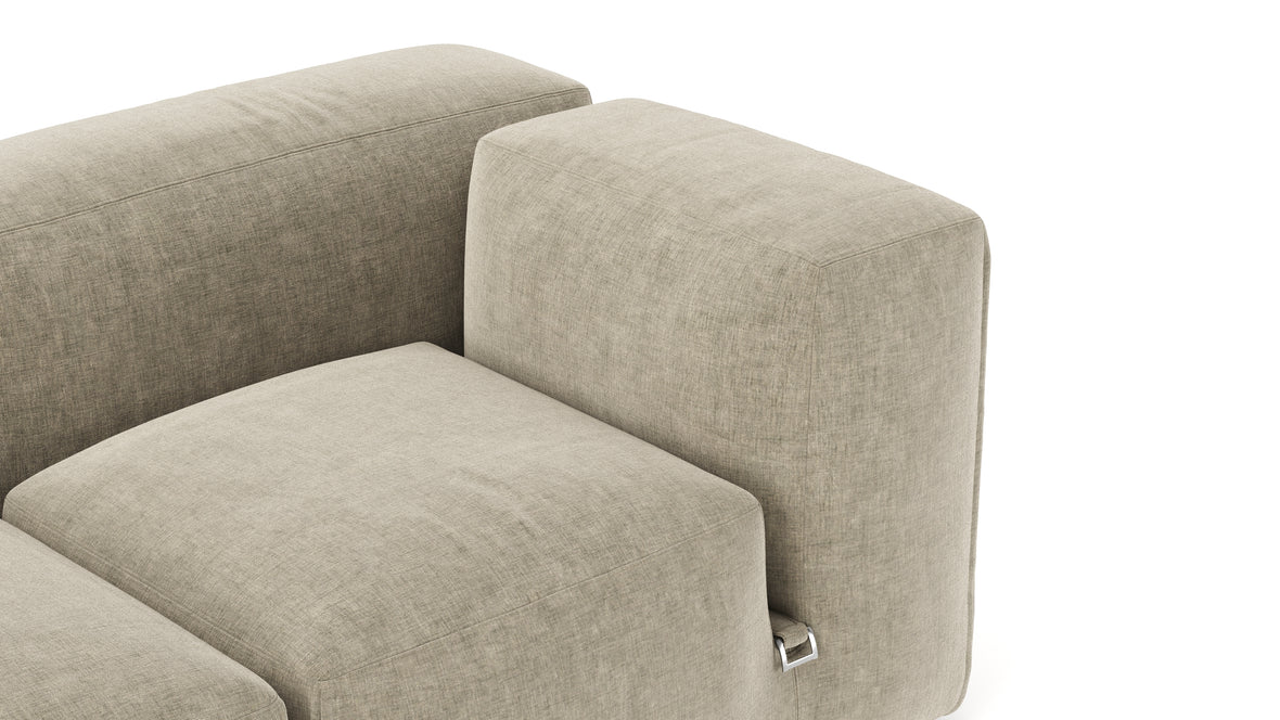 Le Mura - Le Mura Open End Sofa, Left, Beige Gray Chenille