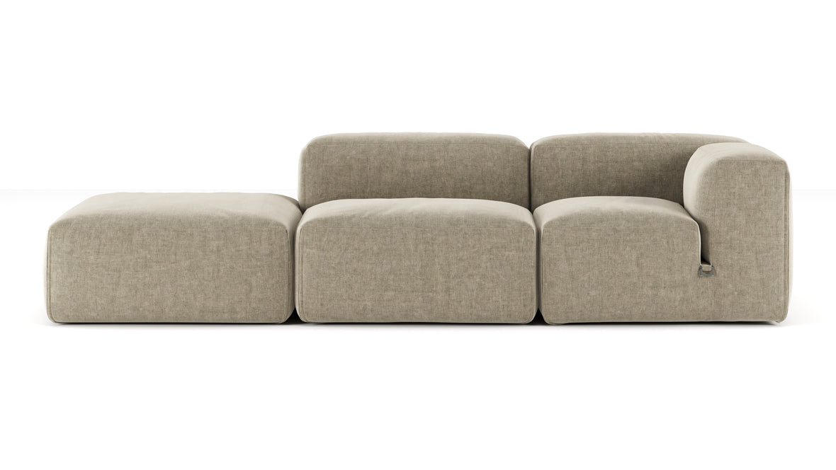 Le Mura - Le Mura Open End Sofa, Left, Beige Gray Chenille