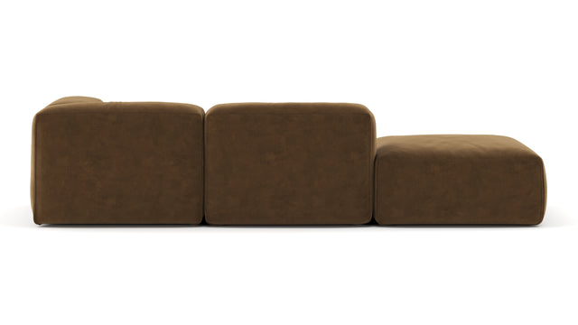 Le Mura - Le Mura Open End Sofa, Left, Brown Vegan Suede