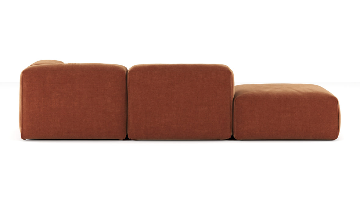 Le Mura - Le Mura Open End Sofa, Left, Rust Chenille