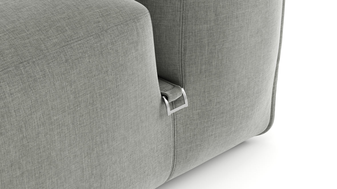 Le Mura - Le Mura Open End Sofa, Left, Soft Gray Brushed Weave