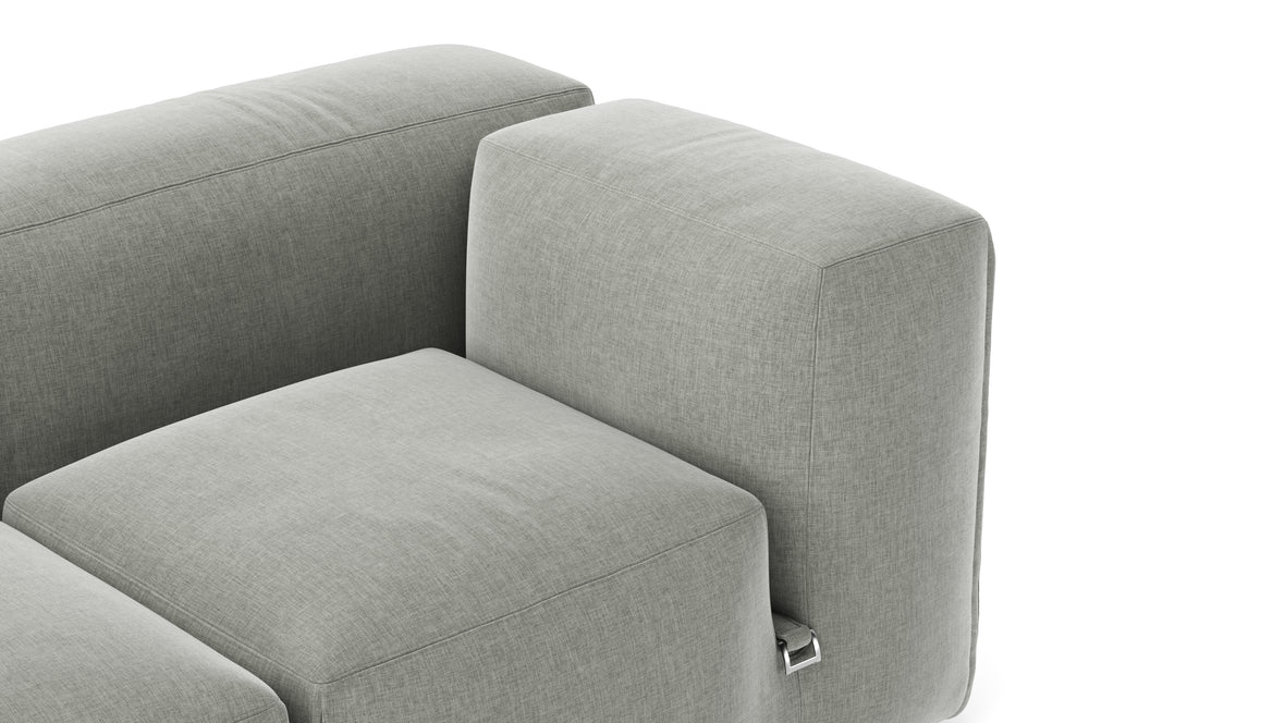 Le Mura - Le Mura Open End Sofa, Left, Soft Gray Brushed Weave