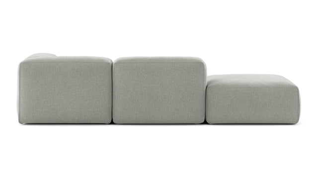 Le Mura - Le Mura Open End Sofa, Left, Soft Gray Brushed Weave