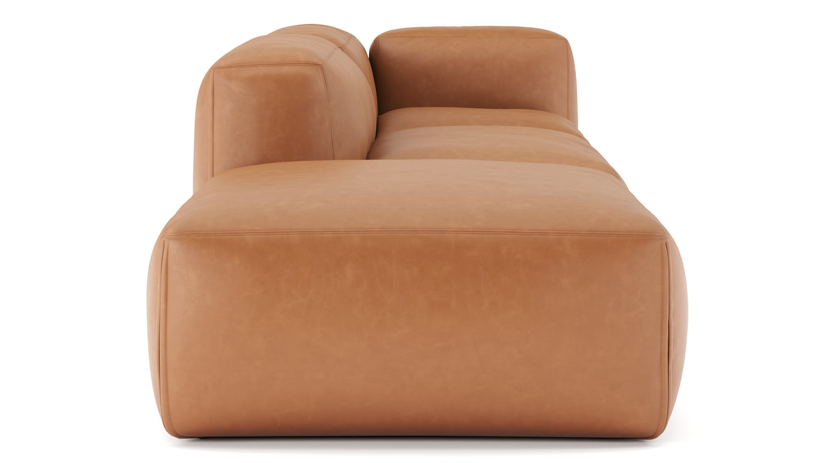 Le Mura - Le Mura Open End Sofa, Left, Tan Vegan Leather