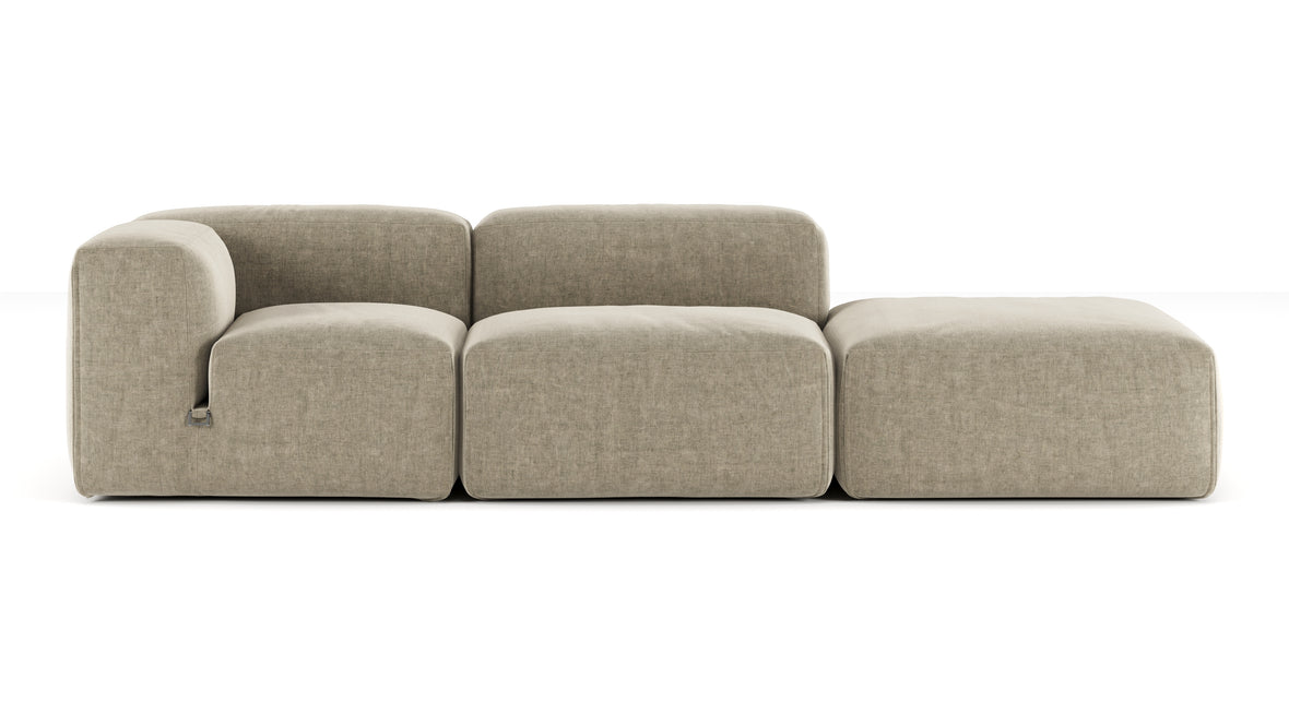 Le Mura - Le Mura Open End Sofa, Right, Beige Gray Chenille