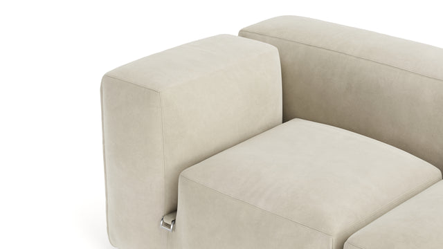 Le Mura - Le Mura Open End Sofa, Right, Eggshell Vegan Suede