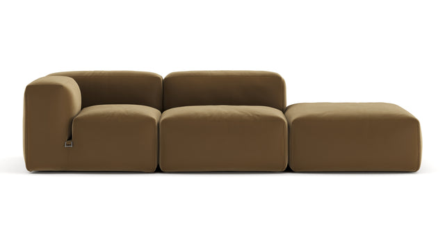 Le Mura - Le Mura Open End Sofa, Right, Old Gold Luxe Velvet