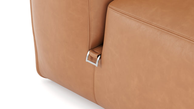 Le Mura - Le Mura Open End Sofa, Right, Tan Vegan Leather