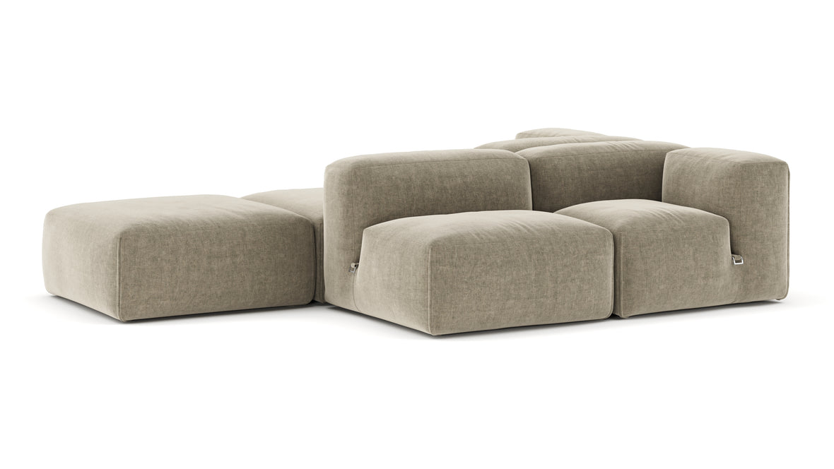 Le Mura - Le Mura Sectional Sofa, Dual Aspect, Left, Beige Gray Chenille