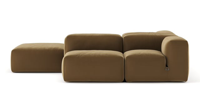 Le Mura - Le Mura Sectional Sofa, Dual Aspect, Left, Old Gold Luxe Velvet