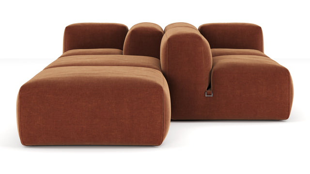 Le Mura - Le Mura Sectional Sofa, Dual Aspect, Left, Rust Chenille