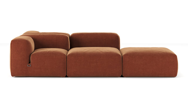 Le Mura - Le Mura Sectional Sofa, Dual Aspect, Left, Rust Chenille