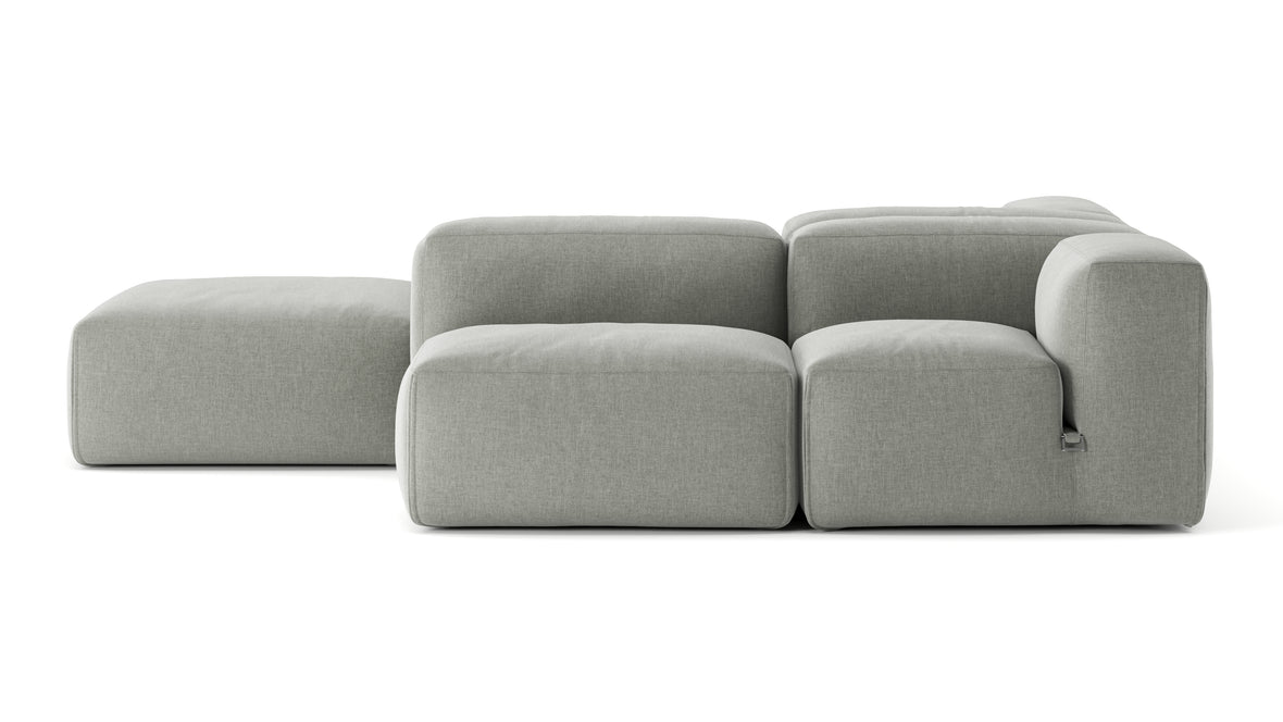 Le Mura - Le Mura Sectional Sofa, Dual Aspect, Left, Soft Gray Brushed Weave