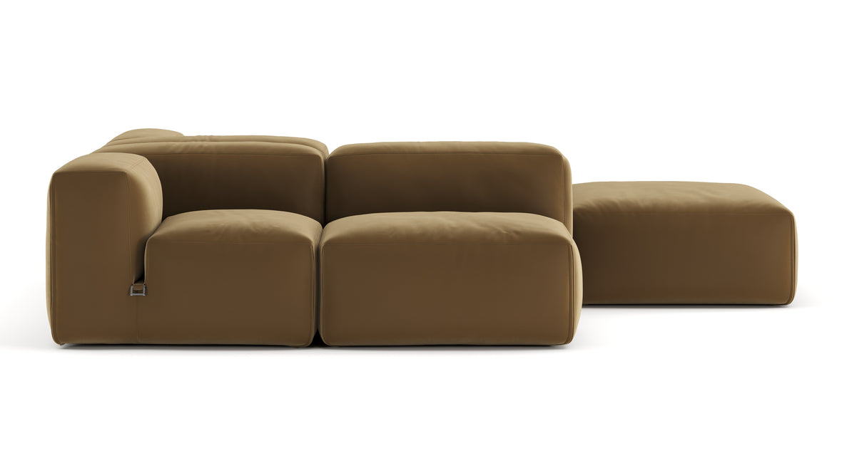 Le Mura - Le Mura Sectional Sofa, Dual Aspect, Right, Old Gold Luxe Velvet