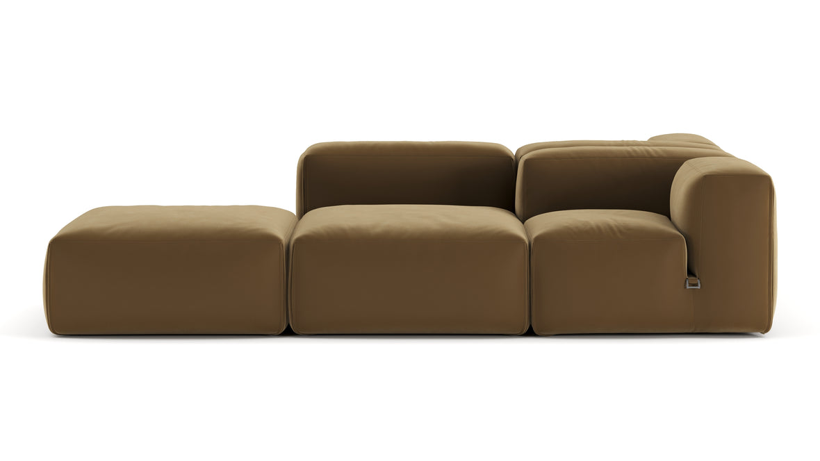 Le Mura - Le Mura Sectional Sofa, Dual Aspect, Right, Old Gold Luxe Velvet