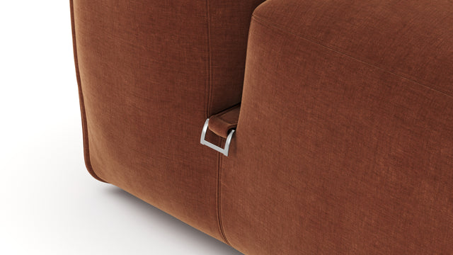 Le Mura - Le Mura Sectional Sofa, Dual Aspect, Right, Rust Chenille