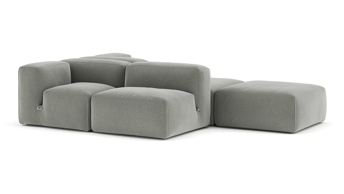 Le Mura - Le Mura Sectional Sofa, Dual Aspect, Right, Soft Gray Brushed Weave