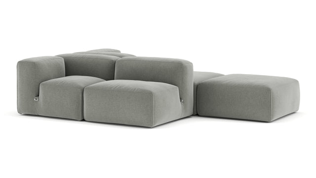 Le Mura - Le Mura Sectional Sofa, Dual Aspect, Right, Soft Gray Brushed Weave