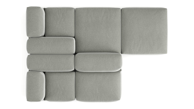 Le Mura - Le Mura Sectional Sofa, Dual Aspect, Right, Soft Gray Brushed Weave