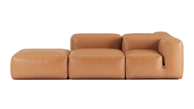 Le Mura - Le Mura Sectional Sofa, Dual Aspect, Right, Tan Vegan Leather