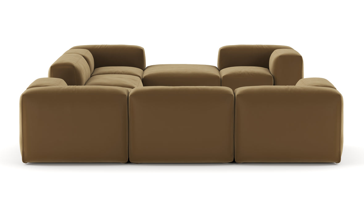 Le Mura - Le Mura Sectional Sofa, Eight Seater, Left, Old Gold Luxe Velvet