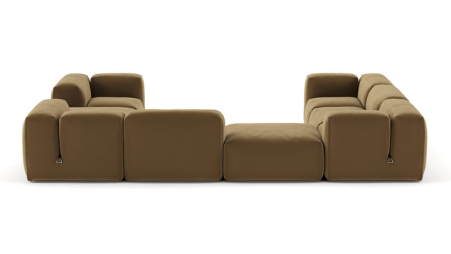 Le Mura - Le Mura Sectional Sofa, Eight Seater, Left, Old Gold Luxe Velvet