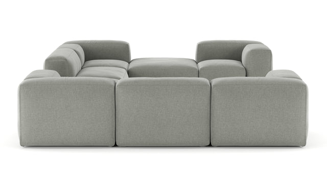 Le Mura - Le Mura Sectional Sofa, Eight Seater, Left, Soft Gray Brushed Weave