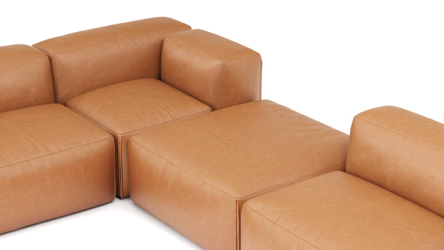 Le Mura - Le Mura Sectional Sofa, Eight Seater, Left, Tan Vegan Leather