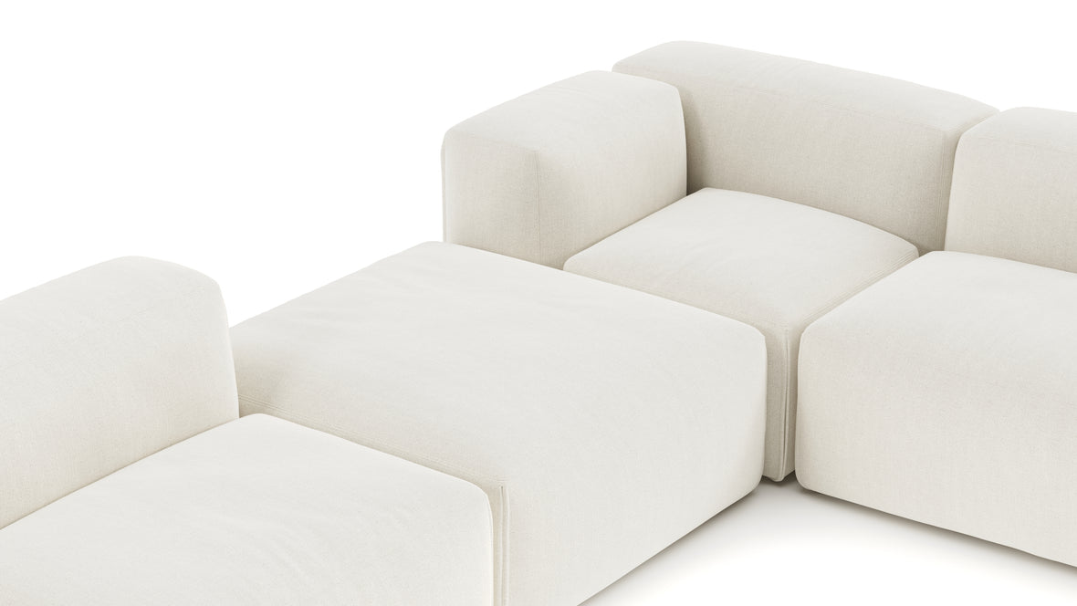 Le Mura - Le Mura Sectional Sofa, Eight Seater, Right, Natural Linen