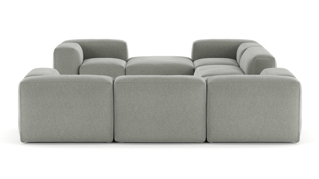 Le Mura - Le Mura Sectional Sofa, Eight Seater, Right, Soft Gray Brushed Weave