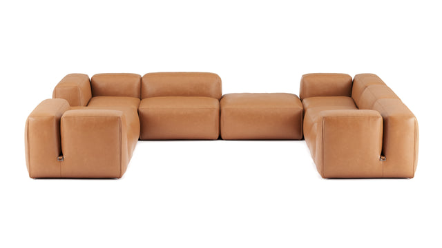 Le Mura - Le Mura Sectional Sofa, Eight Seater, Right, Tan Vegan Leather