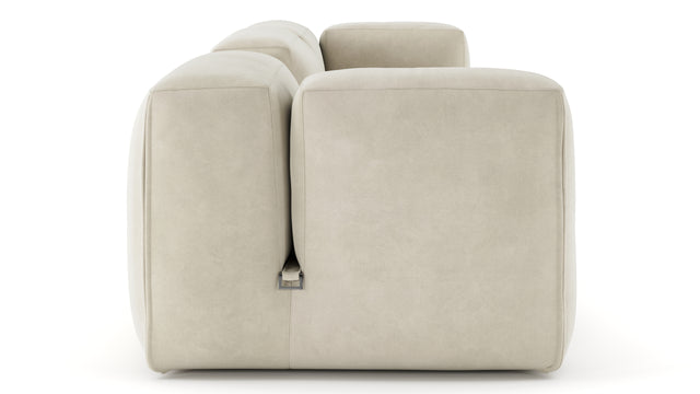 Le Mura - Le Mura Sectional Sofa, Four Seater, Left, Eggshell Vegan Suede