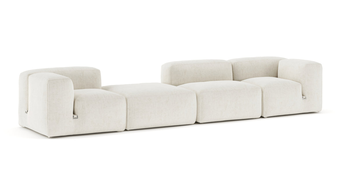 Le Mura - Le Mura Sectional Sofa, Four Seater, Left, Natural Linen