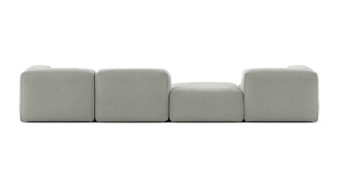 Le Mura - Le Mura Sectional Sofa, Four Seater, Left, Soft Gray Brushed Weave