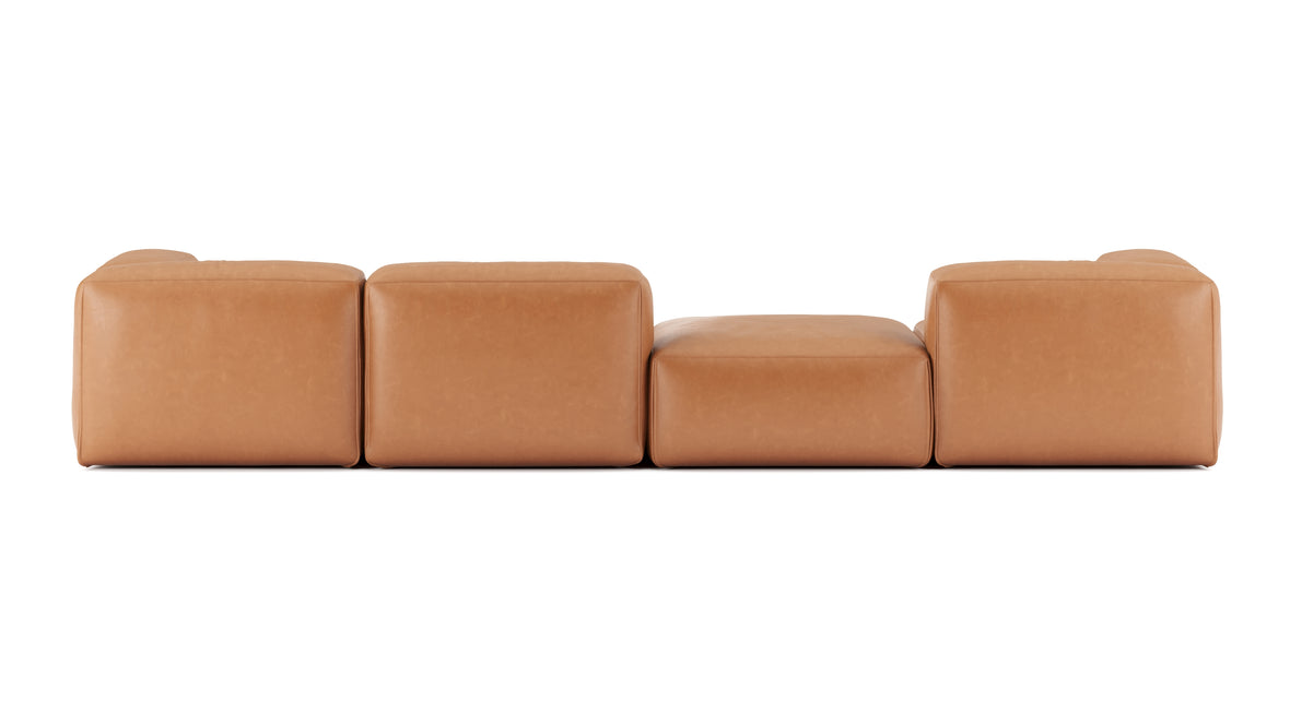 Le Mura - Le Mura Sectional Sofa, Four Seater, Left, Tan Vegan Leather