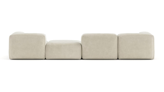 Le Mura - Le Mura Sectional Sofa, Four Seater, Right, Eggshell Vegan Suede