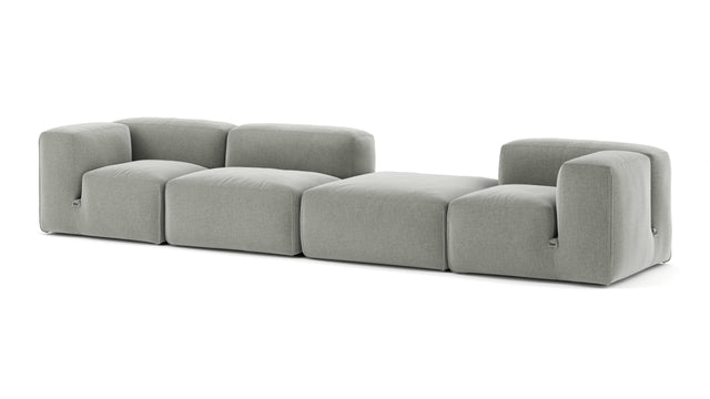 Le Mura - Le Mura Sectional Sofa, Four Seater, Right, Soft Gray Brushed Weave