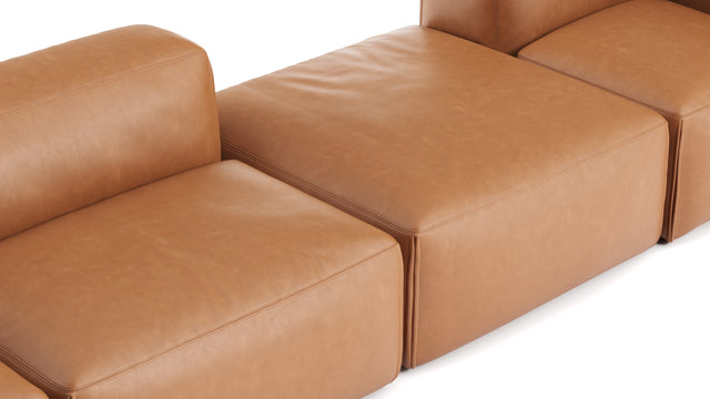 Le Mura - Le Mura Sectional Sofa, Four Seater, Right, Tan Vegan Leather