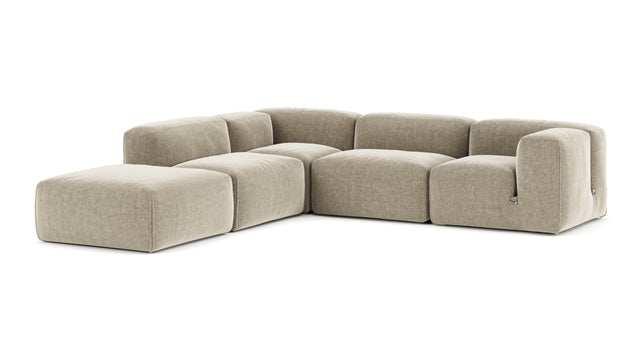 Le Mura - Le Mura Sectional Sofa, Left Corner, Beige Gray Chenille