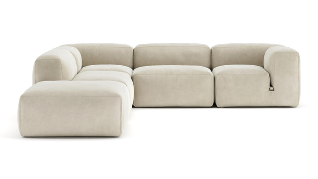 Le Mura - Le Mura Sectional Sofa, Left Corner, Eggshell Vegan Suede