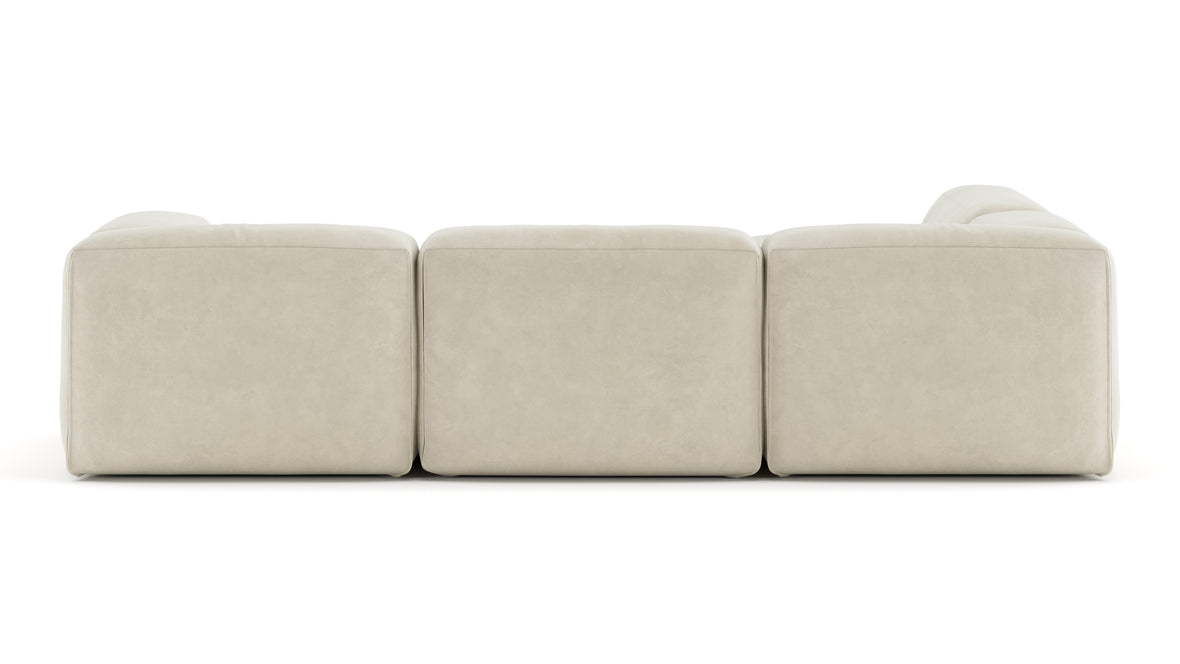 Le Mura - Le Mura Sectional Sofa, Left Corner, Eggshell Vegan Suede