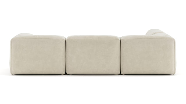 Le Mura - Le Mura Sectional Sofa, Left Corner, Eggshell Vegan Suede